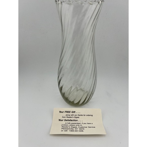 Vintage Spring Swirl Pattern Ruffled Edge Elegant Glass European 7" Flower Vase - Picture 5 of 6